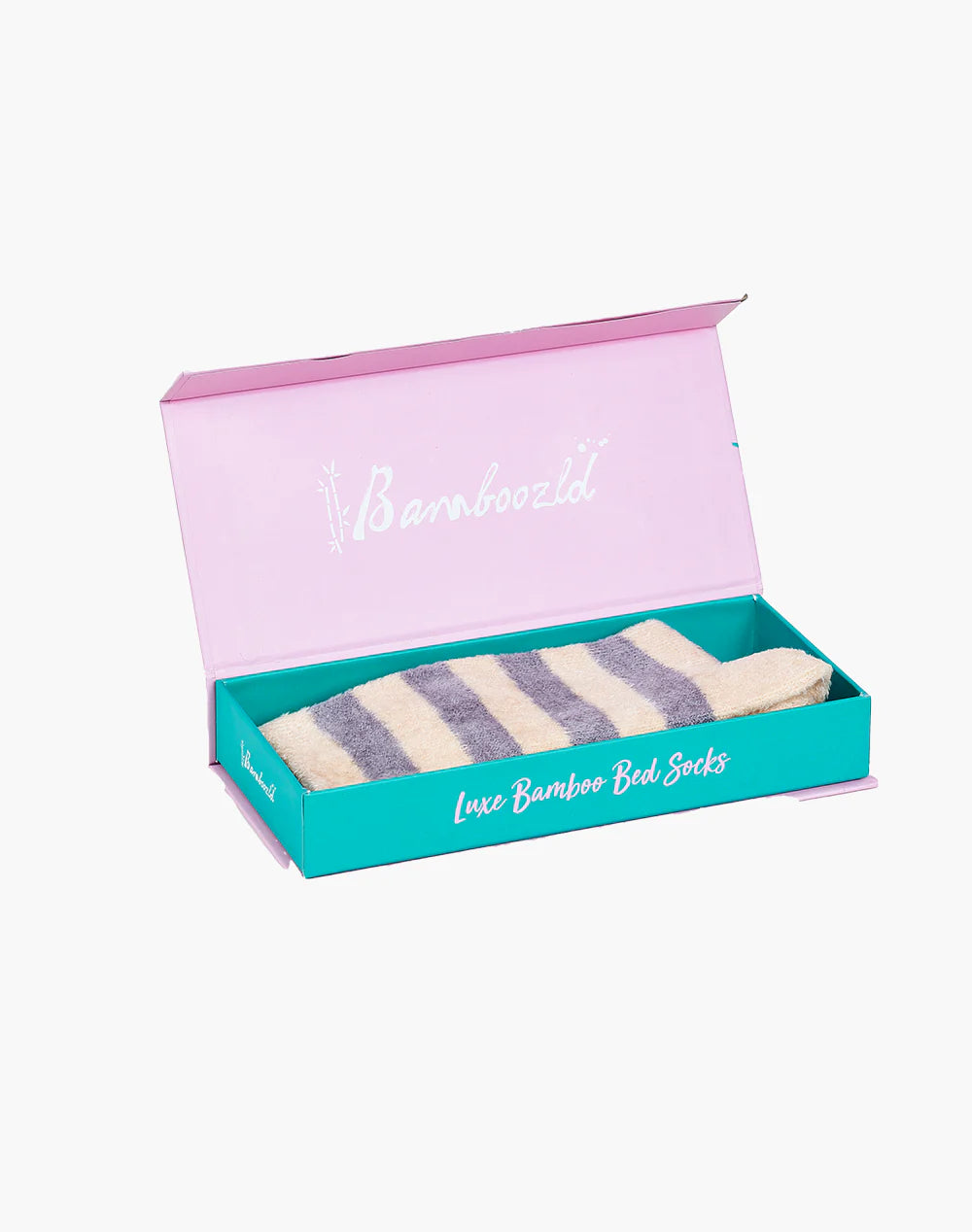 Luxe Bamboo Bed Socks - Grey Stripe