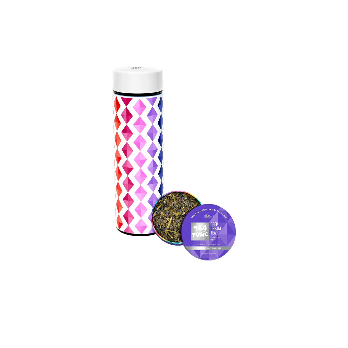Thermal Tea Bottle 450mL with Infuser + Deep Dream Tea Loose Leaf Travel Tin - Tea Tonic