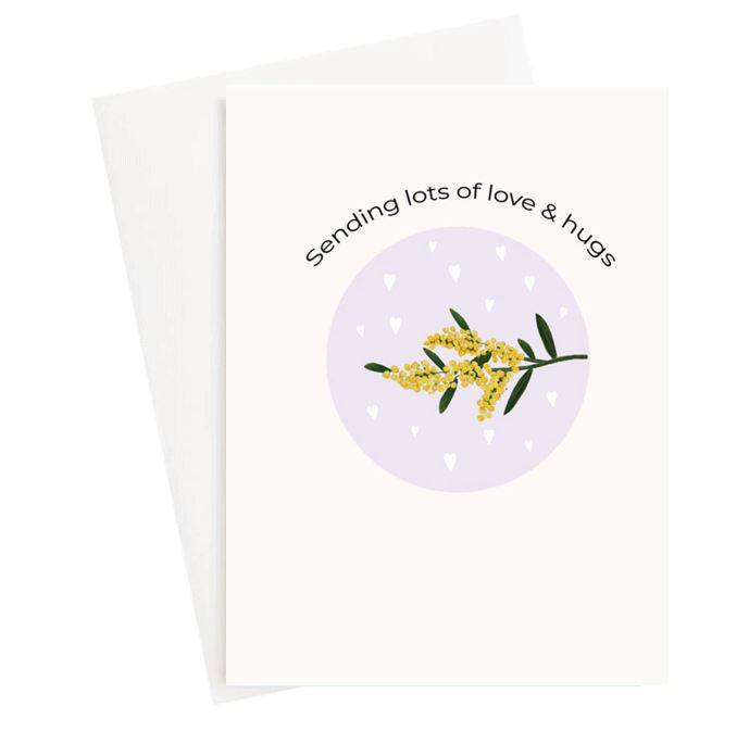 sending lots of love & Hugs greeting card lelly lou designs