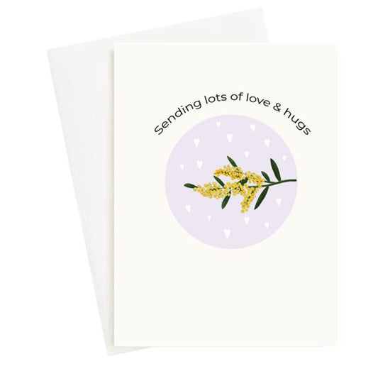 sending lots of love & Hugs greeting card lelly lou designs