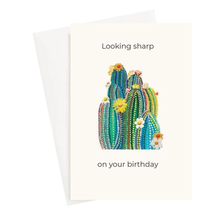 looking sharp on your birthday. greeting card. lelly lou designs