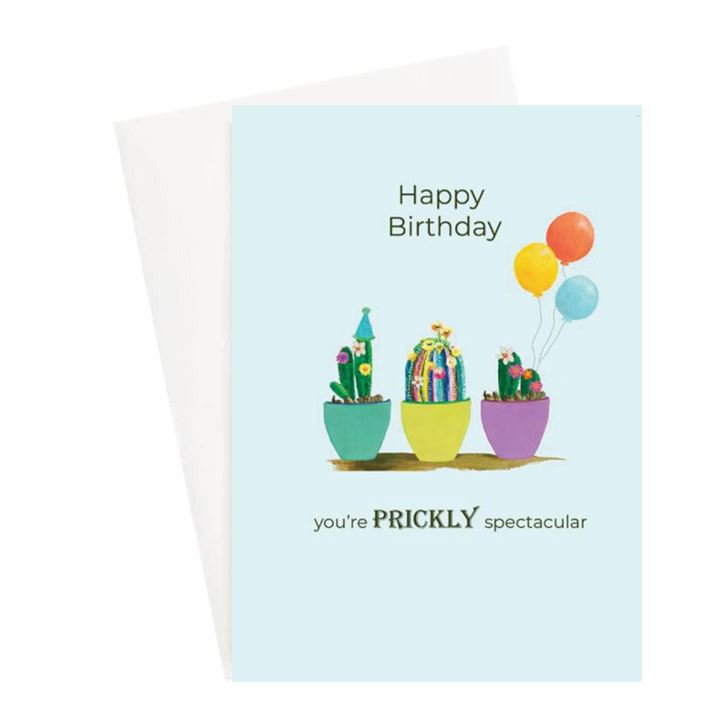 happy birthday you're a prickly spectacular. greeting cards Lelly lou designs