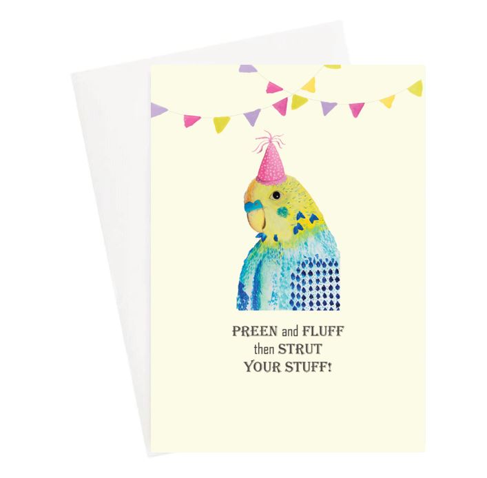 greeting cards Lelly lou designs. preen fluff then struct your stuff. happy birthday 