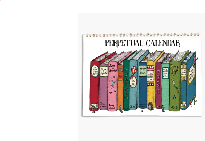 Book Themed Perpetual Calendar  (Birthday Calendar)