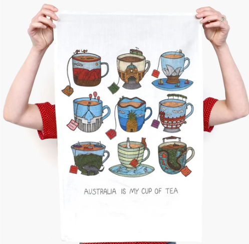 Tea Towel - Aussie Teacups
