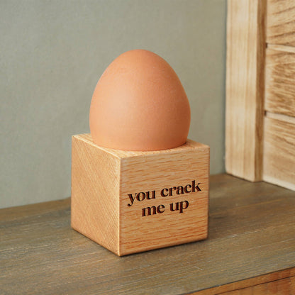 Loft 'You Crack Me Up' Oak Egg Cup In Gift Box