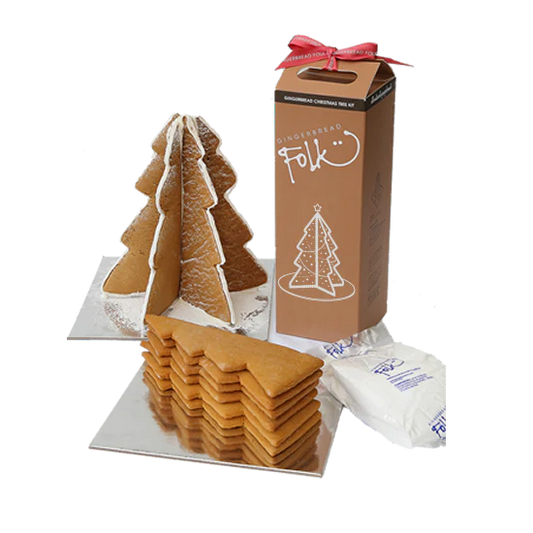 Gingerbread Folk kit with gingerbread trees and packaging 